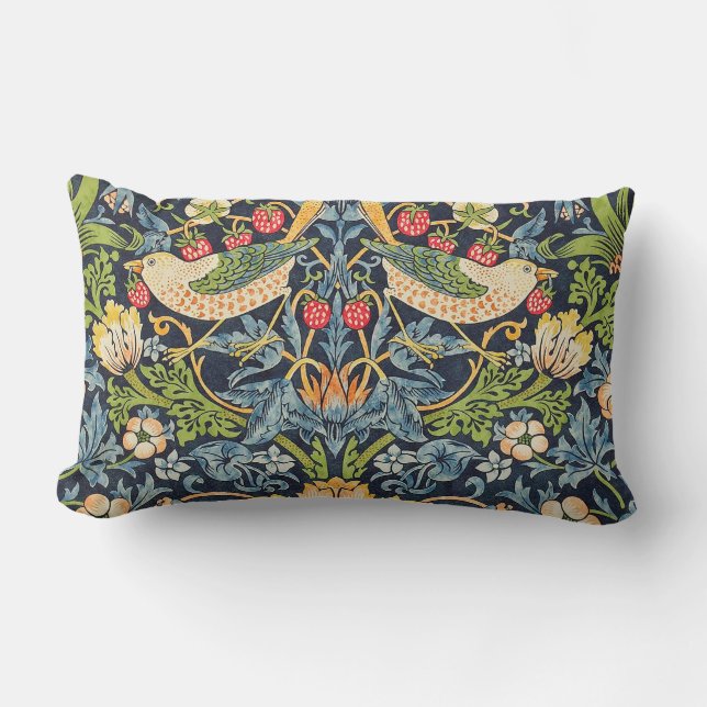 Coussin Rectangle Schéma floral William Morris Strawberry Thief (Recto)