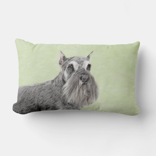 Coussin Rectangle Schnauzer (Giant, Standard) Peinture - Chien Art (Recto)