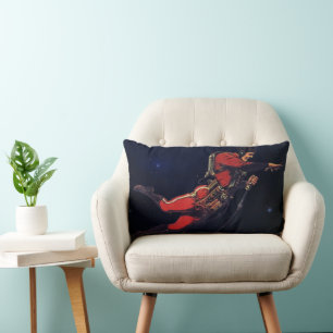 Coussin Rectangle Science-fiction vintage d'astronaute dans l'espace