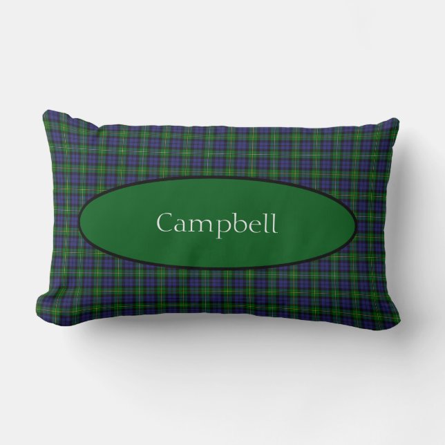 Coussin Rectangle Scottish Campbell Family Tartan Personnalisé (Recto)
