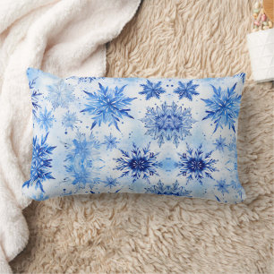 Coussin Rectangle Scrapbook de Noël Flèche de neige Blue Winter