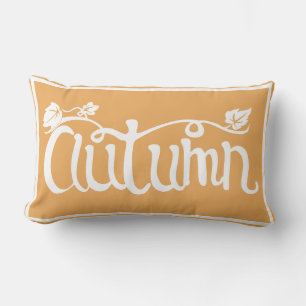 Coussin Rectangle Script et Feuille rustique d'automne