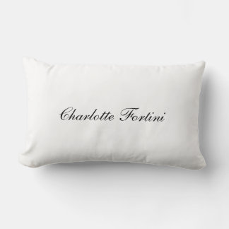 Coussin Rectangle Script minimaliste d'écriture manuscrite noir Nom