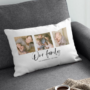 Coussin Rectangle Script Notre Nom De Famille Photo Collage