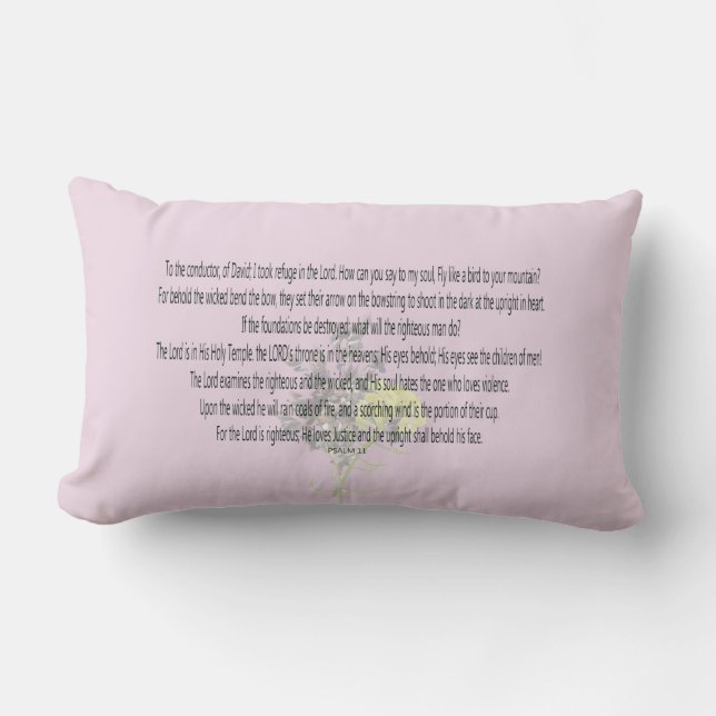 Coussin Rectangle Scripture, psaume 11 (Recto)
