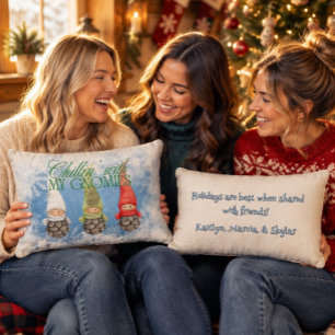 Coussin Rectangle Se détendre avec mes Gnomes - Trois Meilleurs Amis