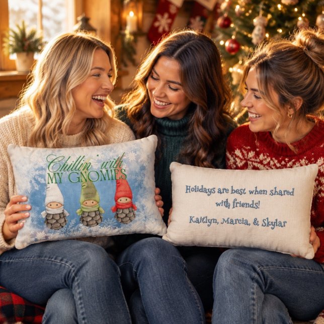 Coussin Rectangle Se détendre avec mes Gnomes - Trois Meilleurs Amis (Créateur téléchargé)