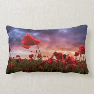 Coussin Rectangle Se rappeler le champ de des pavots