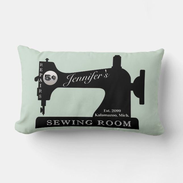 Coussin Rectangle Seamstress Quilter Coudre Cadeau Machine à coudre  (Recto)
