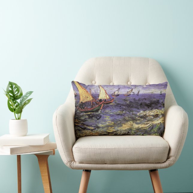 Coussin Rectangle Seasons à Saintes Maries par Vincent van Gogh (Chaise)