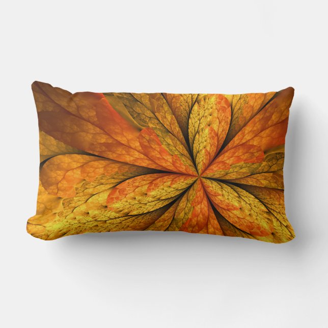 Coussin Rectangle Sensation d'automne, Fleur Abstraite fractale mode (Recto)