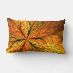Coussin Rectangle Sensation d'automne, Fleur Abstraite fractale mode