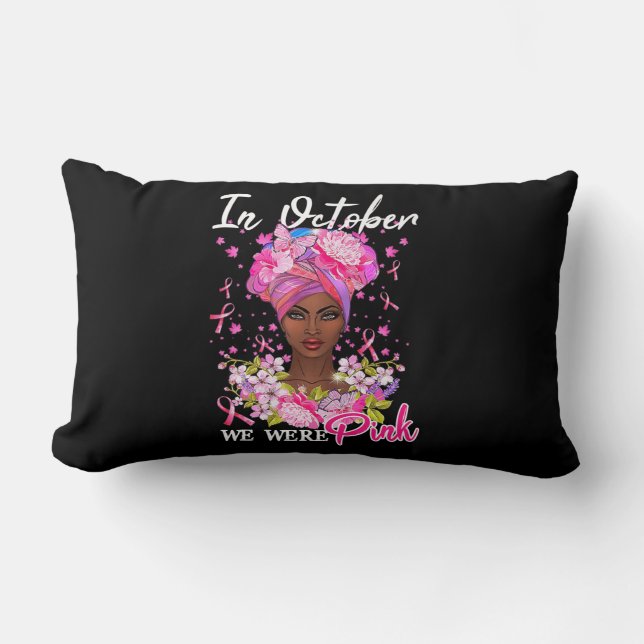 Coussin Rectangle Sensibilisation Au Cancer Du Sein En Octobre Nous  (Recto)