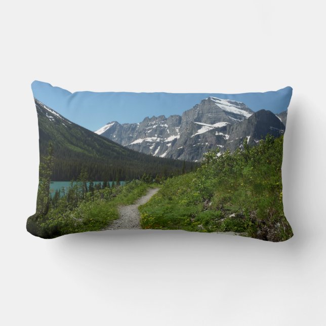 Coussin Rectangle Sentier Josephine Lake avec le mont Guild à Glacie (Recto)