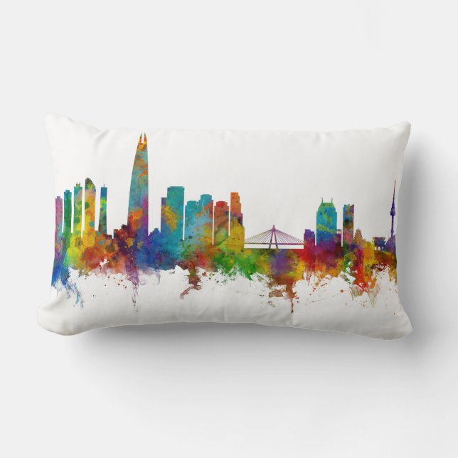 Coussin Rectangle Séoul Skyline Corée du Sud (Recto)