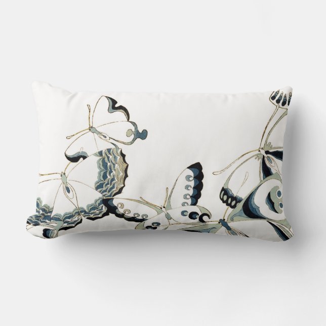 Coussin Rectangle Sept papillons blancs Vintages (Recto)