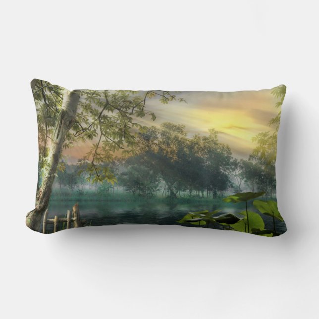 Coussin Rectangle "Sérénité dans la nature : Cus luxueux inspiré par (Recto)