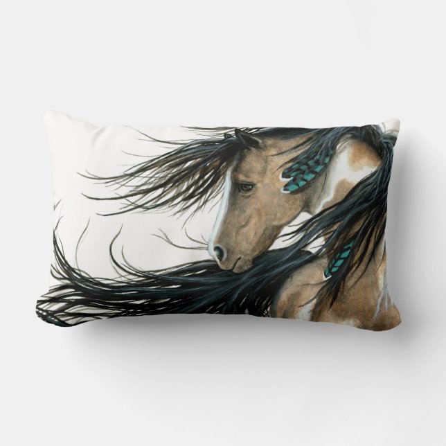 Coussin Rectangle Sérénité du cheval Majestic par AmyLyn Bihrle (Recto)