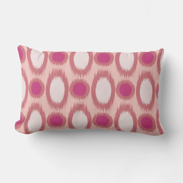 Coussin Rectangle Série Ikat Rose Deux Couleurs (Recto)
