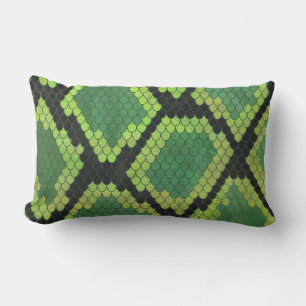 Coussin Rectangle Serpent noir et vert