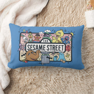 Coussin Rectangle Sésame Sésame Sesame Pals signe de Doodle
