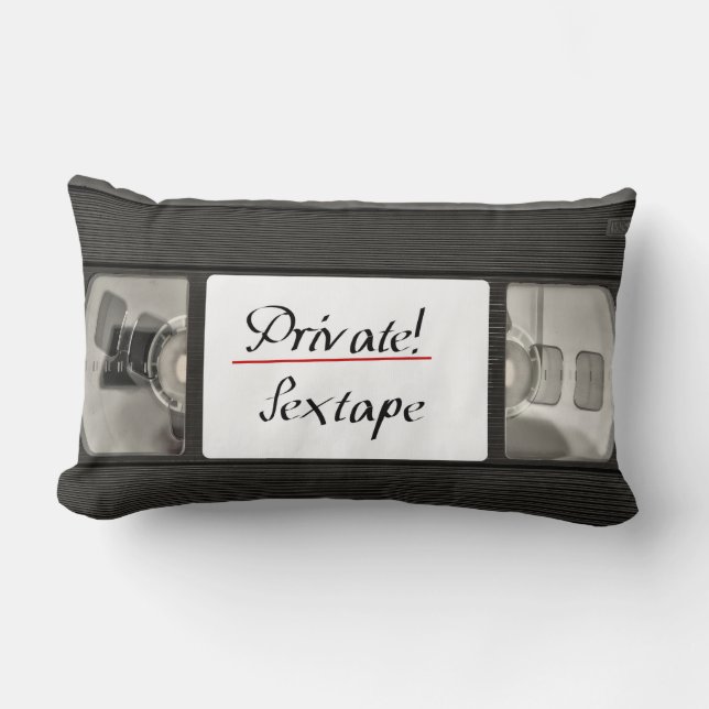 Coussin Rectangle Sextape privé ! Rétro conception de bande vilaine (Recto)