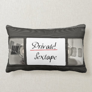 Coussin Rectangle Sextape privé ! Rétro conception de bande vilaine