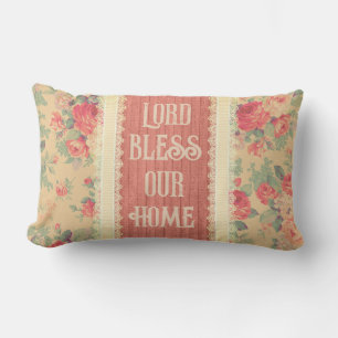 Coussin Rectangle Shabby Chic Floral Vintage Lord Béni Notre Maison