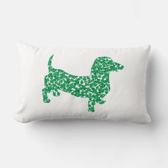 Coussin Rectangle Shamrock Dachshund (Recto)