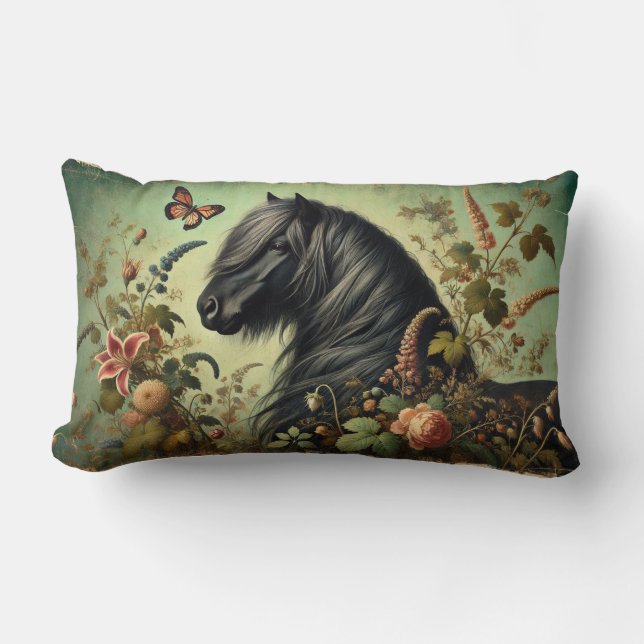 Coussin Rectangle Shetland Pony Vintage Lumbar Cushion (Recto)