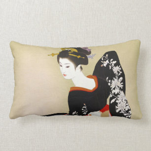 Coussin Rectangle Shimura Tatsumi deux sujets des femmes japonaises