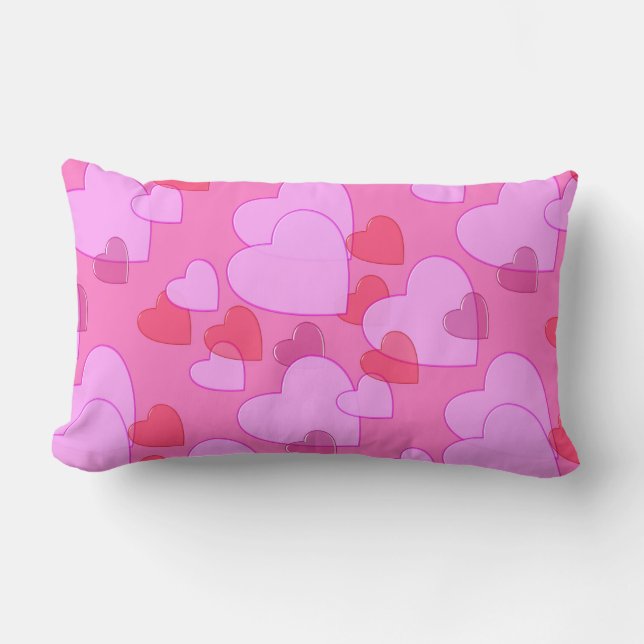 Coussin Rectangle Shining heart Valentine background rose (Recto)