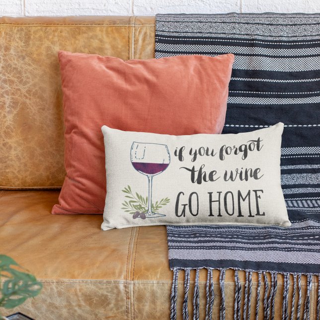 Coussin Rectangle Si vous avez oublié le vin, aller à la maison Aqua (Créateur téléchargé)