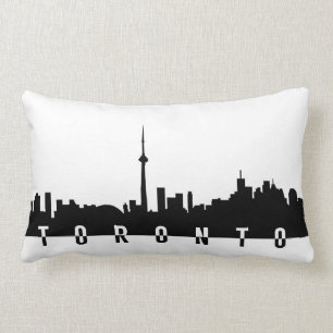 Coussin Rectangle silhoue de noir de symbole de ville du Canada de