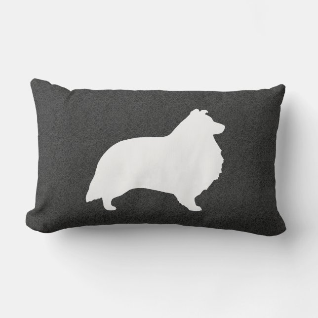 Coussin Rectangle Silhouette de Berger des Shetland (Recto)