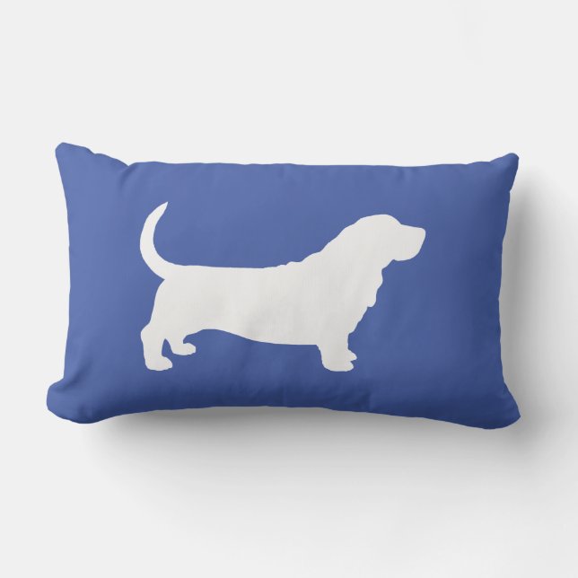 Coussin Rectangle Silhouette de chien de Basset Hound (Recto)