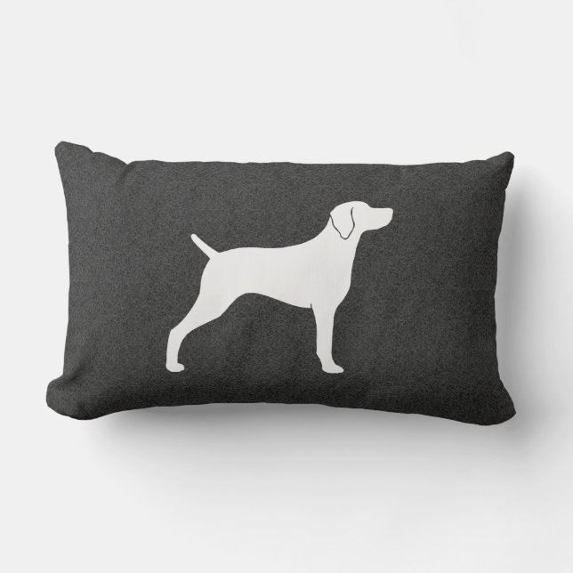Coussin Rectangle Silhouette de chien de Weimaraner (Recto)