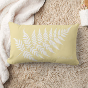 Coussin Rectangle Silhouette de fougère jaune beurre minimaliste bla