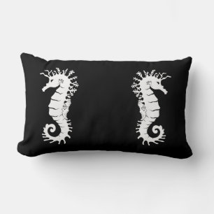 Coussin Rectangle Silhouette de la Créature de la Mer - Hippocampes