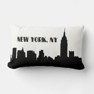 Coussin Rectangle Silhouette de la skyline de NYC, ESB #1