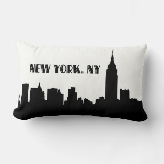 Coussin Rectangle Silhouette de la skyline de NYC, ESB #1