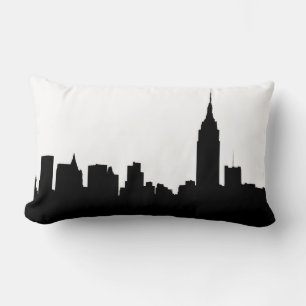 Coussin Rectangle Silhouette de la skyline de NYC, ESB #1