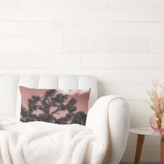 Coussin Rectangle Silhouette de pins et de palmiers 