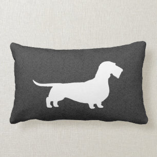 Coussin Rectangle Silhouette de teckel à poil dur