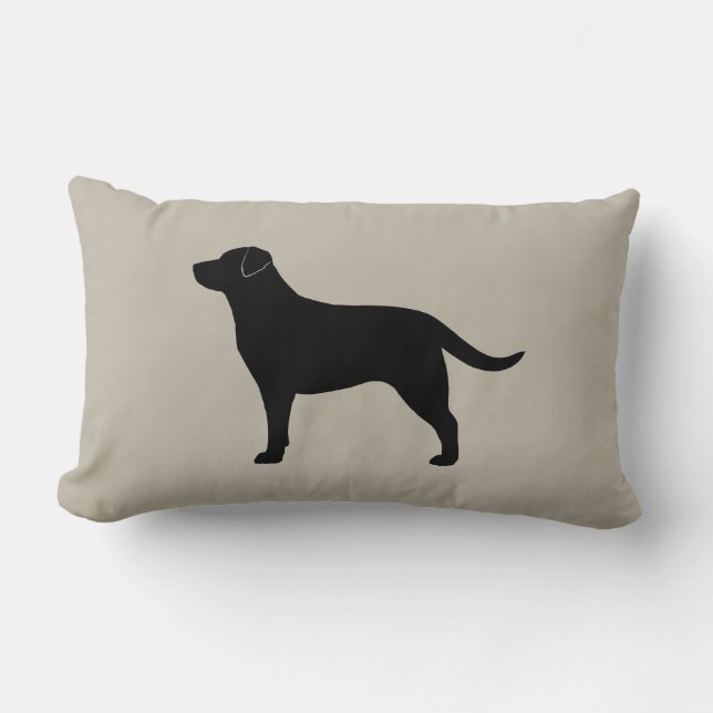 Coussin Rectangle Silhouette décorative du trieur du Labrador noir (Recto)