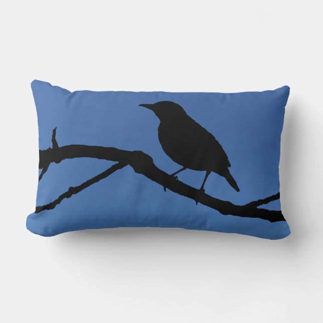 Coussin Rectangle Silhouette d'oiseau chanteur (Recto)