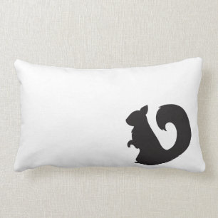 Coussin Rectangle Silhouette noire animale de région boisée de