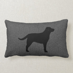 Coussin Rectangle Silhouette noire de labrador retriever décorative