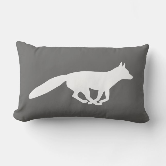 Coussin Rectangle Silhouette White Fox (Recto)