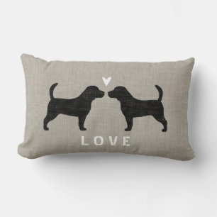 Coussin Rectangle Silhouettes beagles amour